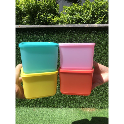 Bộ Hộp Tupperware Bảo Quản Thực Phẩm Ngăn Mát Medium Square Round 1L (04 Hộp)