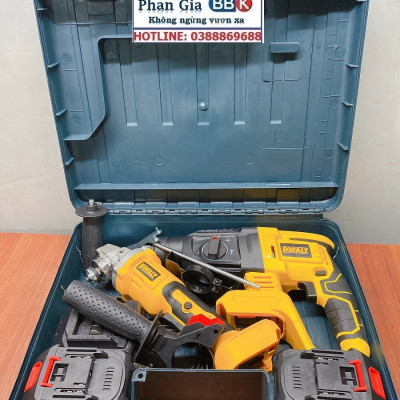 Bộ Combo Máy Khoan Bê Tông Và Máy Cắt Cầm Tay Dùng Pin 15 Cell 199V Lõi Đồng - Động Cơ Không Chổi Than - Bảo Hành 1 Năm