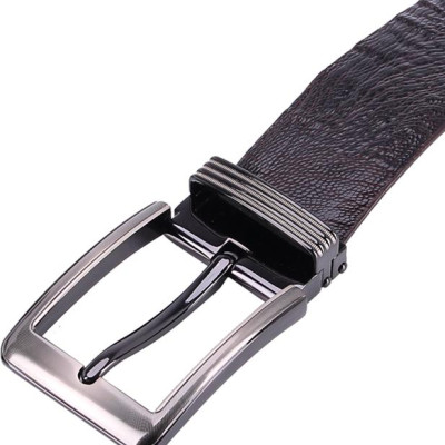 Thắt Lưng Nam Da Đà Điểu Đầu Kim Huy Hoàng HT4406 - Nâu Đất