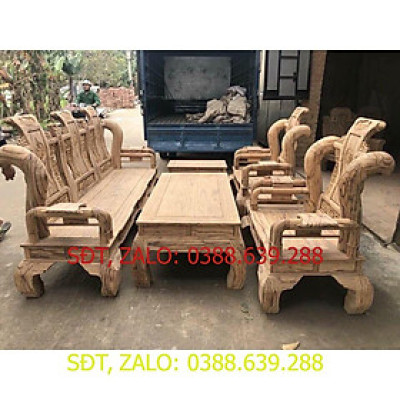 Bộ bàn ghế giả cổ tần thủy hoàng gỗ mun da báo