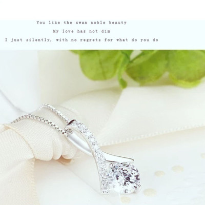 Bộ dây chuyền liền mặt trang sức bạc Ý S925 Bạc xinh Huệ Ngân - Giọt sương PP1712