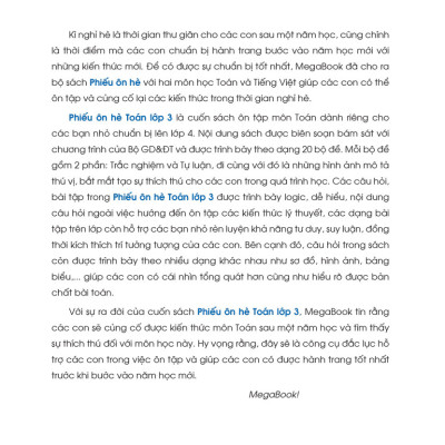 Phiếu Ôn Hè Toán Lớp 3 - Hành Trang Vững Kiến Thức Lên Lớp 4 (MEGA)