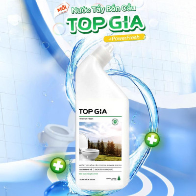 Combo 4 chai tẩy rửa bồn cầu TopGia 500ml, kháng khuẩn, khử mùi hôi, tẩy sạch vết bẩn hiệu quả.