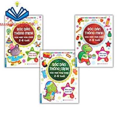 Sách - Combo 2c bóc dán thông minh 2-6 tuổi(phán đoán+sáng tạo+quan sát)