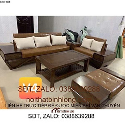 Bộ bàn ghế sô fa chân thuyền gỗ sồi nga