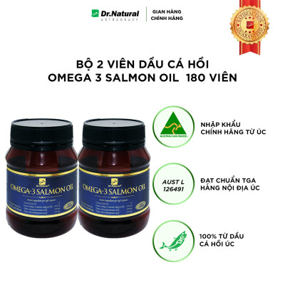 Bộ Sản Phẩm 2 Hộp Viên Dầu Cá Hồi DR Natural Omega 3 Salmon Oil 180 Viên | Hàng Chính Hãng