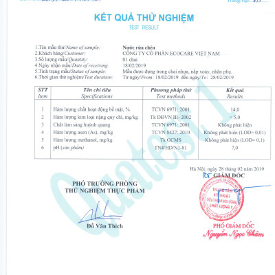 Nước Rửa Chén Hữu Cơ ECOCARE 2L Chiết Xuất Bồ Hòn Và Tinh Dầu Sả Chanh, Quế, Cam, Chanh Gừng Bảo Vệ Da Tay, An Toàn Cho Trẻ Nhỏ