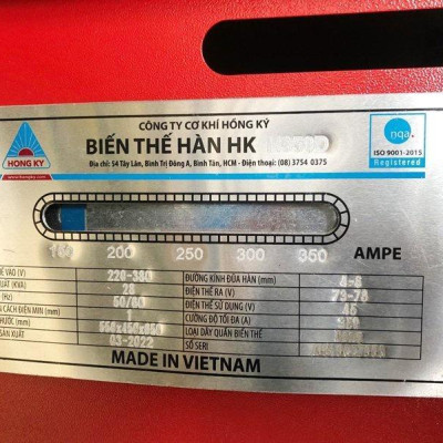 MÁY BIẾN THẾ HÀN 350A (ĐỒNG) HỒNG KÝ HK-H350D - HÀNG CHÍNH HÃNG