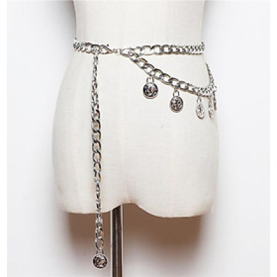 Dây xích thắt lưng nam nữ chuỗi titan đồng xu cổ