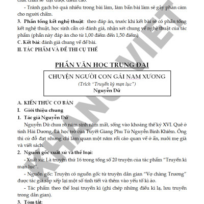 Bồi Dưỡng Học Sinh Giỏi Văn 9 Thi Vào Lớp 10 - KV