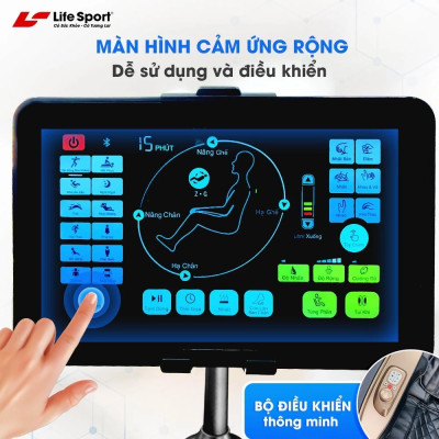 Ghế Massage Toàn Thân Giá Rẻ Lifesport LS-388, Ghế Massage Con Lăn 4D Kết Hợp Đường Ray SL, Hệ Thống Túi Khí Toàn Thân