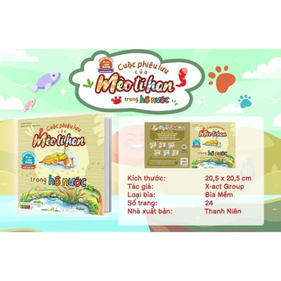 Sách - Cuộc Phiêu Lưu Của Mèo Tí Hon Trong Hồ Nước - 20 Stickers Con Vật - Megabook
