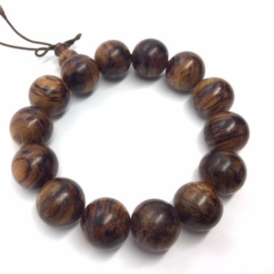 Vòng tay gỗ sưa đỏ bắc hạt tròn size 20mm 