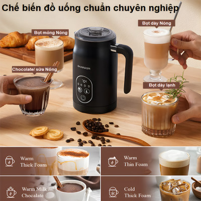 Máy đánh sữa tạo bọt cà phê, ca cao 4 trong 1 thương hiệu Anh Quốc Shardor MF0802 công suất 500W - Hàng chính hãng