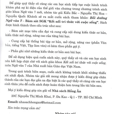 Sách tham khảo- Bồi Dưỡng Ngữ Văn 7 - Theo Chương Trình GDPT Mới ( Bám Sát SGK Kết Nối Tri Thức Với Cuộc Sống )_HA