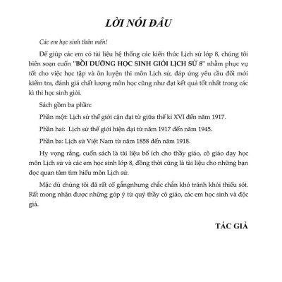 Sách - Bồi Dưỡng Học Sinh Giỏi Lịch Sử Lớp 8 - Khang Việt Book