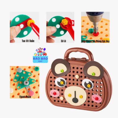Bộ Đồ Chơi Kỹ Sư Lắp Ráp Kèm Khoan Điện,Ốc Vít , Đồ Chơi Lắp Ráp, Đồ Chơi Trẻ Em