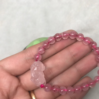 Vòng Tay Đá Thạch Anh Ưu Dâu Mix Tỳ Hưu Thạch Anh Hồng Ngọc Quý Gemstones VTA060 (8mm)