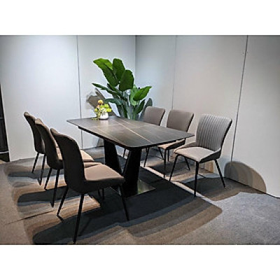 Bàn ăn mặt đá phiến thông minh kéo dài kết hợp ghế Sheraton