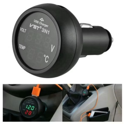 1 TẨU SẠC ĐIỆN THOẠI TRÊN Ô TÔ KIÊM BÁO VON BÁO NHIỆT ĐỘ HÀNG CHUẨN