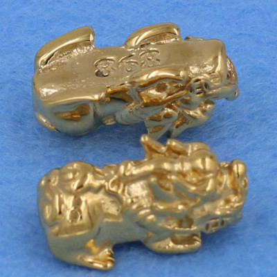 Vòng tay đá mắt hổ xanh lá 12 ly - cẩn Tỳ Hưu inox vàng VMHXLTHV12 - hợp mệnh Hỏa, mệnh Mộc