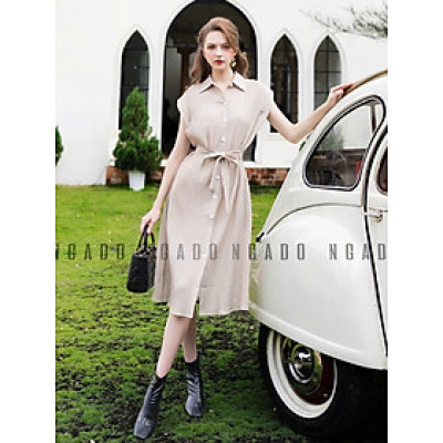 Đầm nude cột eo NGADO , đầm kiểu , đầm Nữ , đầm côgn sở, dự tiệc