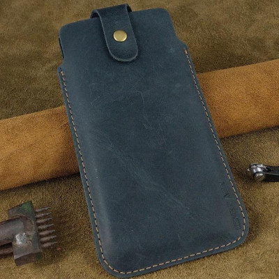 Bao Da Rút Nút Cài cho Iphone 12 pro max, 13 pro max, 14 pro max.... Da Bò Sáp