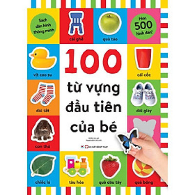 Sách - Dán Hình Thông Minh - 100 Từ Vựng Đầu Tiên Của Bé - Tân Việt Books
