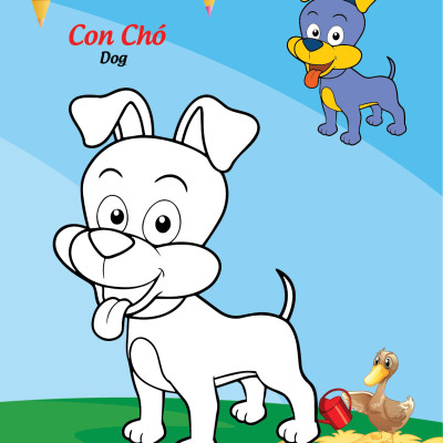 Sách - Bé tô màu và học tiếng anh theo chủ đề - Động vật nuôi