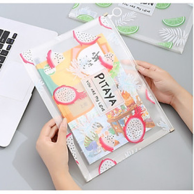 Túi zip A4 đựng file cho học sinh sinh viên nv văn phòng họa tiết dễ thương