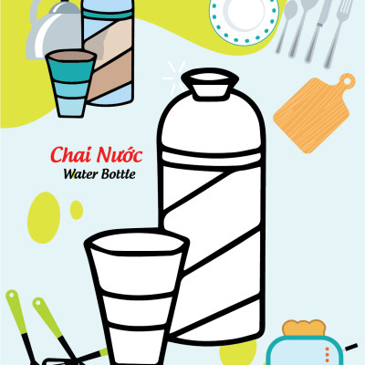 Sách - Bé tô màu và học tiếng anh theo chủ đề - Đồ dùng gia đình