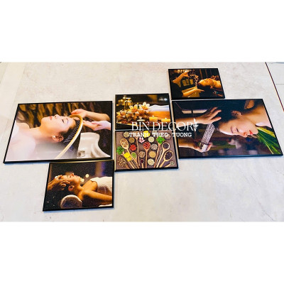(ẢNH THẬT) Tranh treo tường spa gội đầu dưỡng sinh 6 trang trí decor tiệm kèm đinh