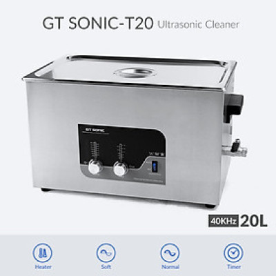 Máy Rửa siêu âm GTsonic T20, 20 lít sử dụng sóng siêu âm tần số cao, giúp loại bỏ bụi bẩn, dầu mỡ và cặn bám hiệu quả mà không làm hỏng bề mặt