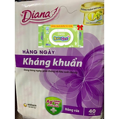 Gói 40 Miếng 15.5cm |  Combo 6 Gói Băng Vệ Sinh Diana Sensi Hàng Ngày Kháng Khuẩn 40 Miếng- HSD luôn mới