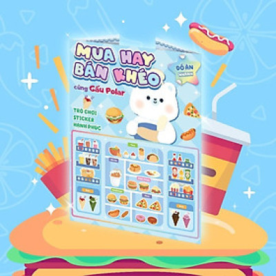 Sách - Mua Hay Bán Khéo Cùng Gấu Polar Đồ Ăn Nhanh (Hơn 60 Stickers) - Megabook