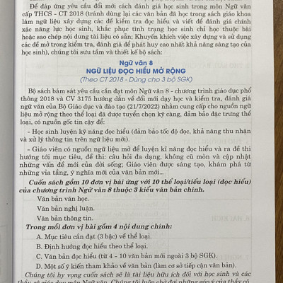 Ngữ văn 8 - Ngữ liệu đọc hiểu mở rộng