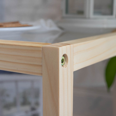 KỆ GƯƠNG GỖ ĐẦU GIƯỜNG MÀU GỖ - GLASS SHELF NATURAL