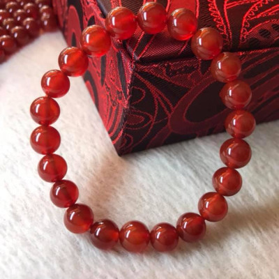 Vòng Tay ĐÁ MÃ NÃO ĐỎ TƯƠI SÁNG ĐẸP SIZE 8MM MAY MẮN NỮ MẠNG HỎA MẠNG THỔ ĐEO RẤT HỢP TỐT Ạ