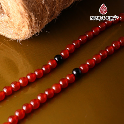 Vòng chuỗi 108 hạt đá mã não đỏ mệnh hỏa, thổ - Ngọc Quý Gemstones