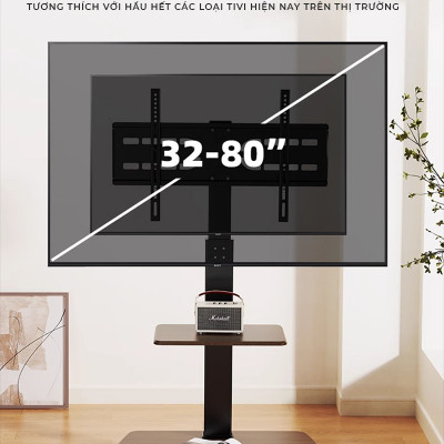 Giá treo tivi di động khung thép không gỉ phù hợp nhiều loại tivi có kệ để đồ thương hiệu IGA - GM173