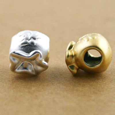 Combo 2 cái charm bạc túi may mắn xỏ ngang - Ngọc Quý Gemstones