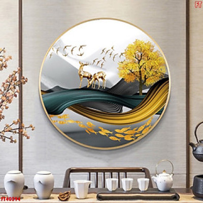 Tranh Tròn Tráng Gương Treo Phòng Khách Phòng Ngủ. Phòng Ăn. Phòng Làm việc Cao Cấp. Tặng Kèm Đinh Treo Không Cần Khoan Tường
