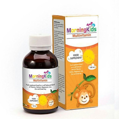 Siro Morningkids MultiVitamin Ekuberg, chai 125ml, bổ sung vitamin tổng hợp cho trẻ, nhập khẩu Ý