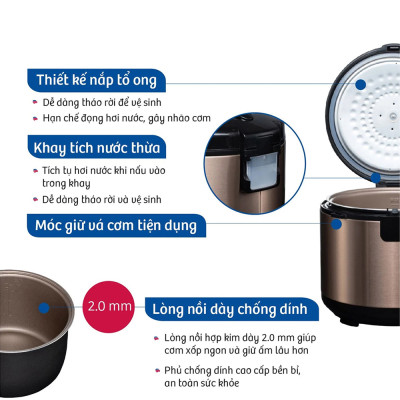 Nồi cơm điện tử Bluestone 2.8 Lít RCB-5538 - Hàng chính hãng