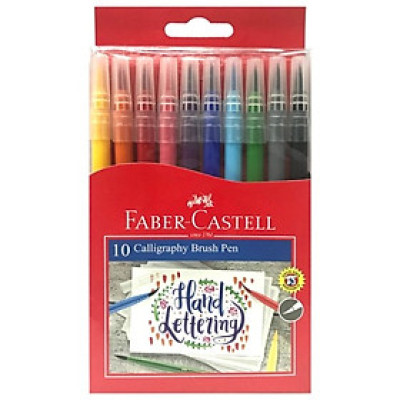 Faber-Castell - Viết Thư Pháp Calligraphy Đầu Cọ - 10 Màu - 551310