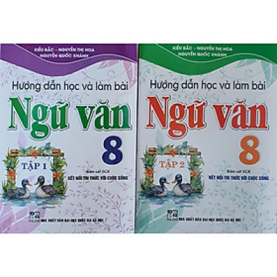 SÁCH - combo hướng dẫn học và làm bài ngữ văn 8 - tập 1 + 2 (bám sát sgk kết nối tri thức với cuộc sống) (bộ 2 cuốn)-MK-HA