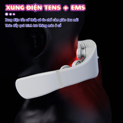 Máy massage cổ xung điện 8D Nikio NK-131 - Rung nóng kết hợp ánh sáng sinh học