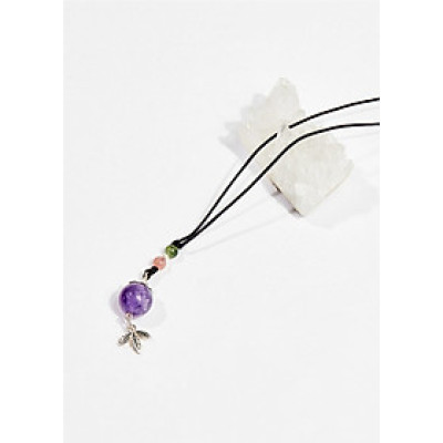 Dây chuyền phong thủy đá thạch anh tím tròn 1.5cm mệnh hỏa , thổ - Ngọc Quý Gemstones