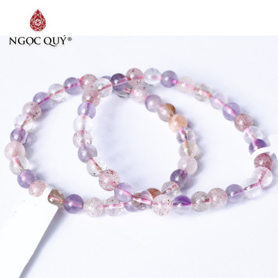 Vòng tay đá Super Seven size hạt 7mm - Ngọc Quý Gemstones