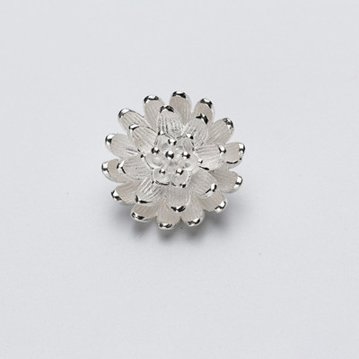 Charm bạc hoa cúc 2 khoen liên kết vòng/dây chuỗi - Ngọc Quý Gemstones